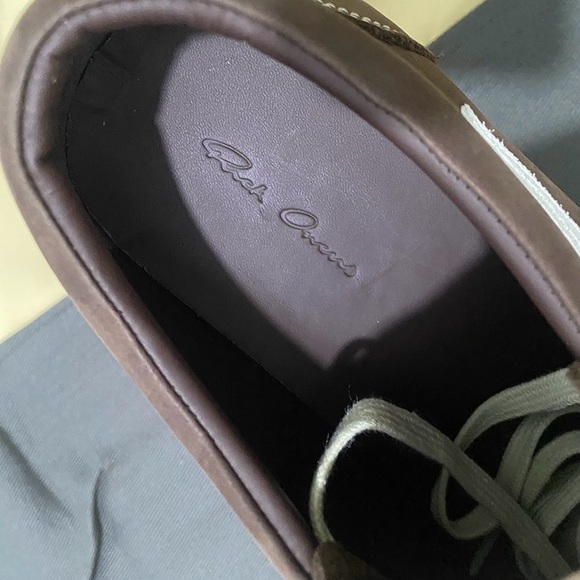 Rick Owens Low-Top Brown Sneakers with Triangle Triangle Trim - Picture 10 of 12